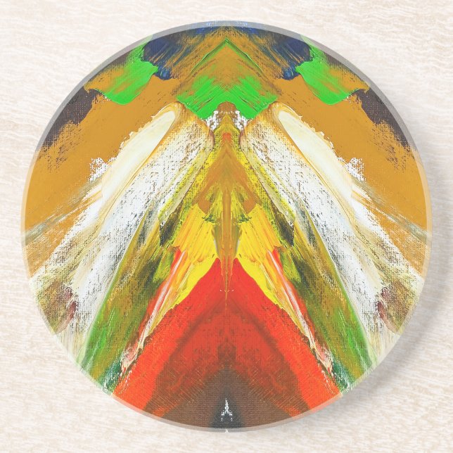 Random Abstract Brushstroke Composition by Lukian Coaster (Front)