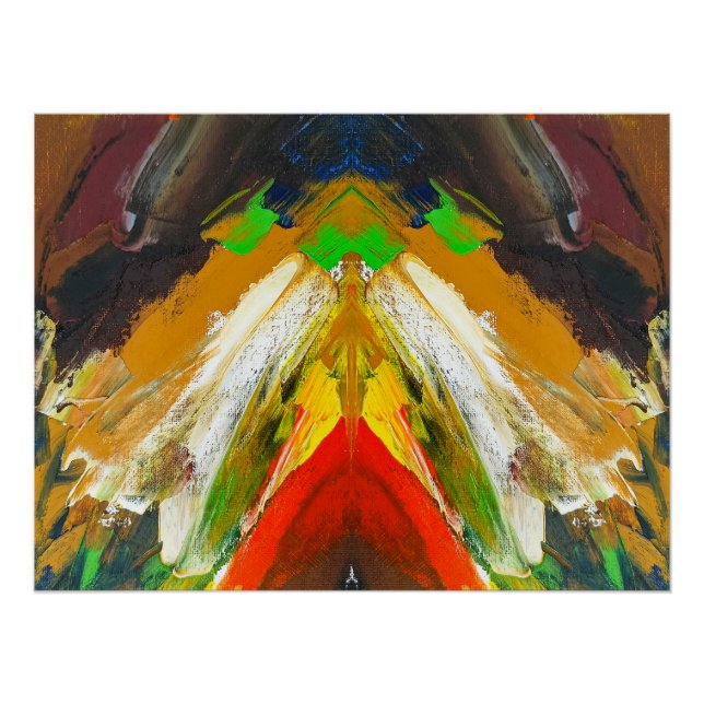 Random Abstract Brushstroke Composition by Lukian Poster (Front)