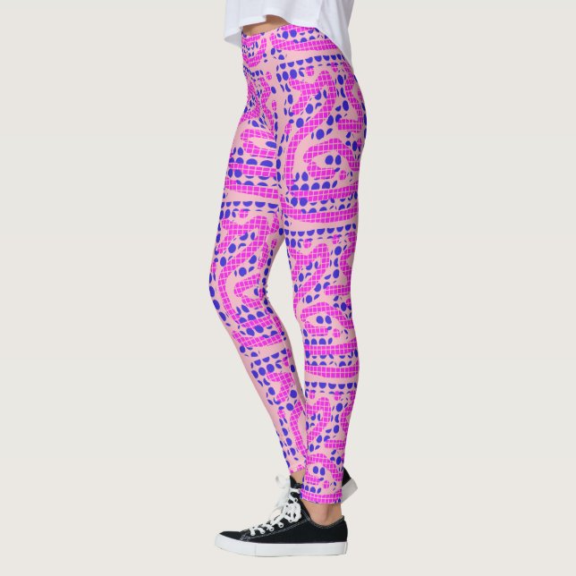 random abstract Thunder_Cove blue/pink Leggings (Left)