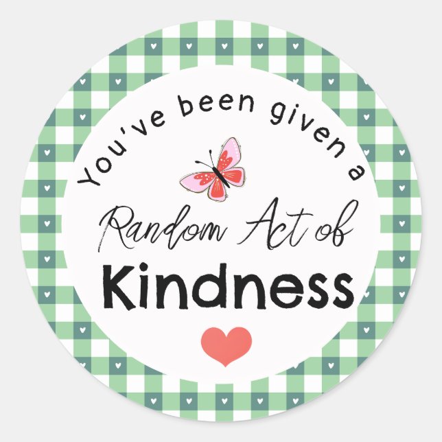 Random Act of Kindness Business Card | Pay It For Classic Round Sticker (Front)
