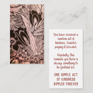 Random Act of Kindness Pay it Forward Floral Business Card