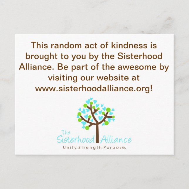 Random Act of Kindness Project Postcard (Front)