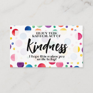 Random act of kindness spread love not hate business card