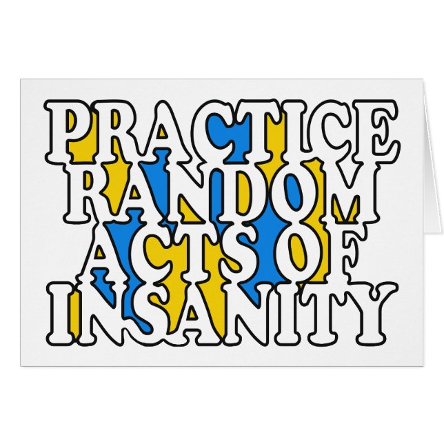 Random Acts of Insanity custom greeting card (Front Horizontal)