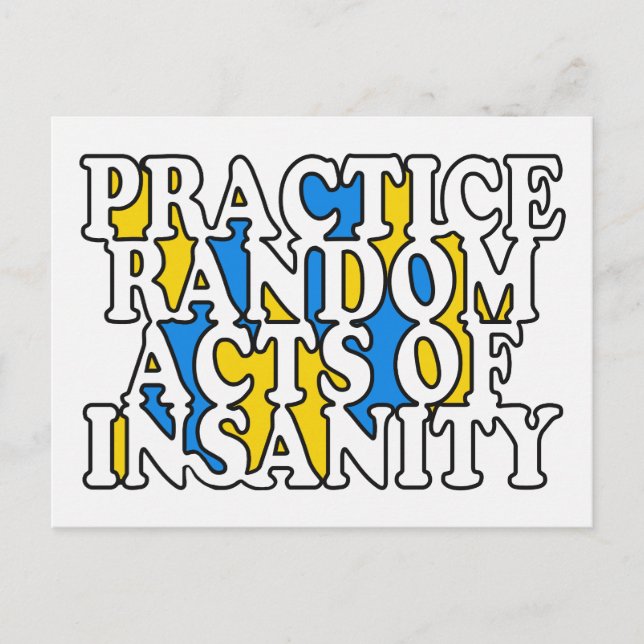 Random Acts of Insanity custom postcards (Front)