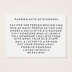 Random Acts of Kindness Pay It Forward Card I