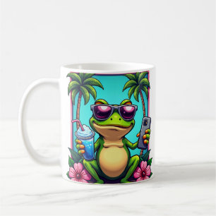 Random Ahh Grumpy Frog Y2K Flip Phone Slushie Trop Coffee Mug