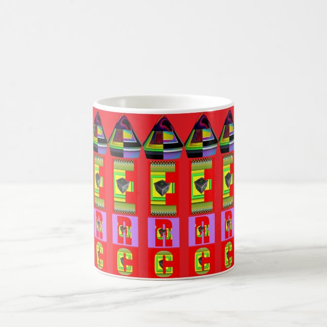 Random Alphabet Pen Red  Coffee Mug (Center)