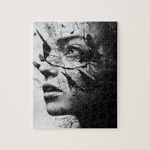 Random Art My Cat Made Birds on my Mind Jigsaw Puzzle