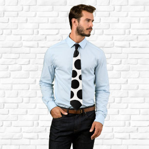 Random Black Circles on White Tie