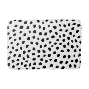 Random Black Spots on White  Bath Mat