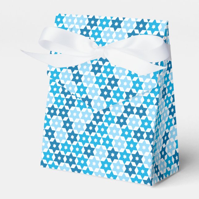 Random Blue Star Of David Favor Box (Front Side)