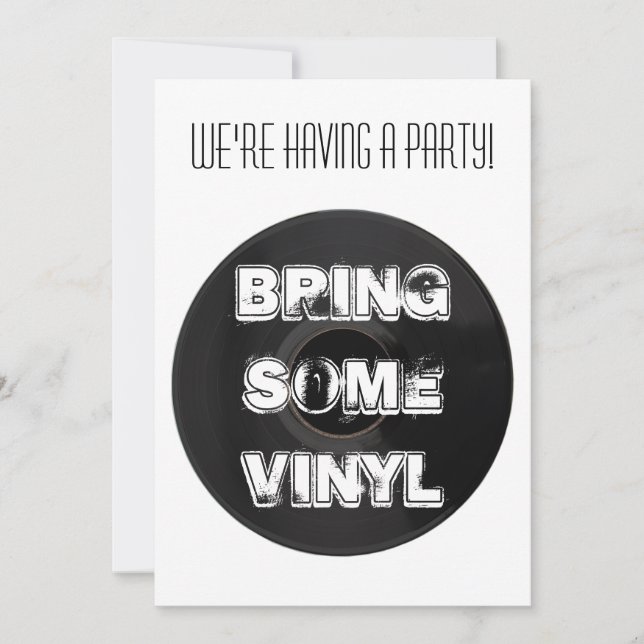 Random BRING SOME VINYL Party Invitation (Front)