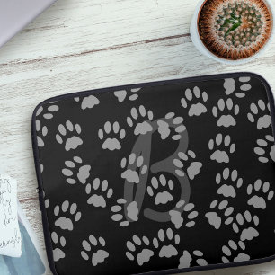 Random Cat Paw Print Pattern Laptop Sleeve