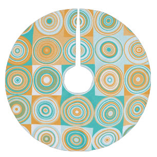 Random Coloured Circles: Artistic Background. Brushed Polyester Tree Skirt