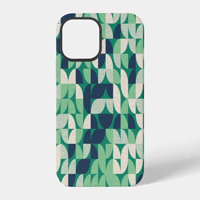 Random coloured quarter circles, generative. iPhone case (Back)