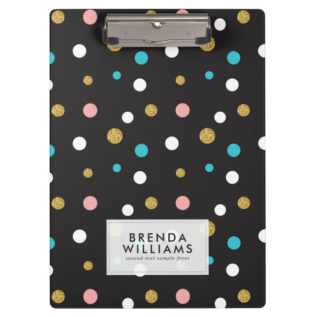 Random Colours Dots pattern Clipboard (Front)