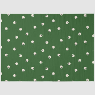 Random Cute Kawaii Skull Dots dark green Tissue Paper