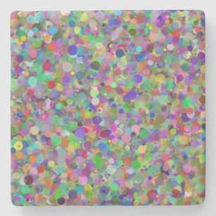 Random Dot Limestone Coaster