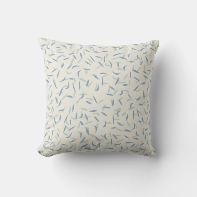 Random Flecks, Specks, Sage Green, Dusty Blue  Throw Pillow (Front)
