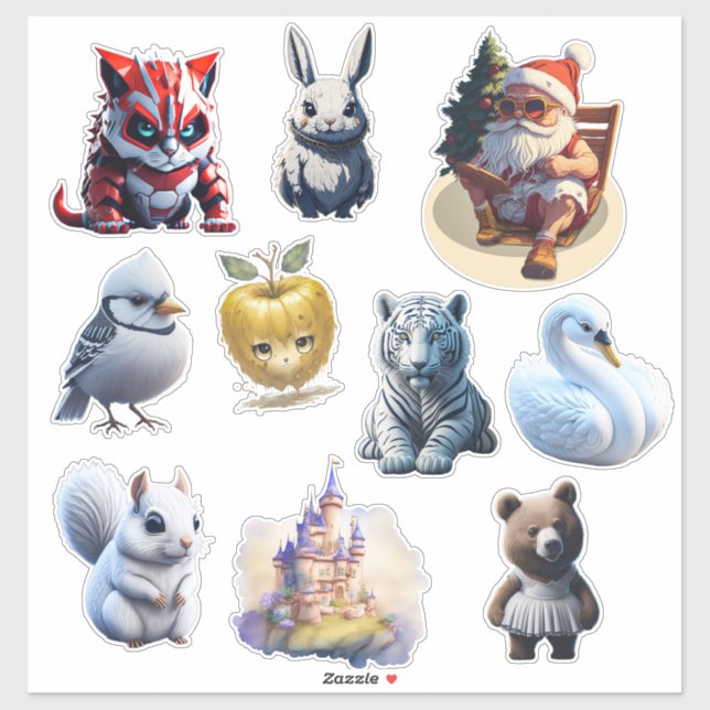 Random funny  Custom-Cut Vinyl Sticker (Sheet)