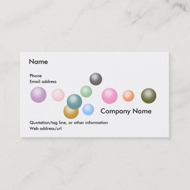 Random Graphics:  Pearls Business Card (Front)