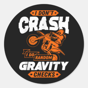 Random Gravity Checks - Motocross & Dirt Bike Classic Round Sticker
