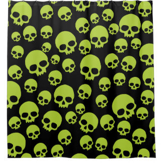 Random Green Skulls Pattern