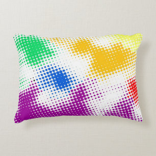 Random halftone colourful background accent pillow