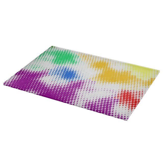 Random halftone colourful background cutting board (Corner)