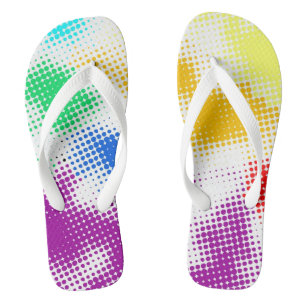 Random halftone colourful background flip flops