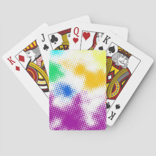 Random halftone colourful background playing cards