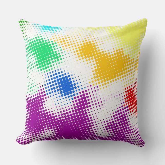 Random halftone colourful background throw pillow (Front)