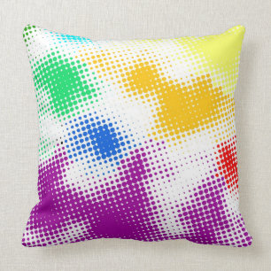 Random halftone colourful background throw pillow