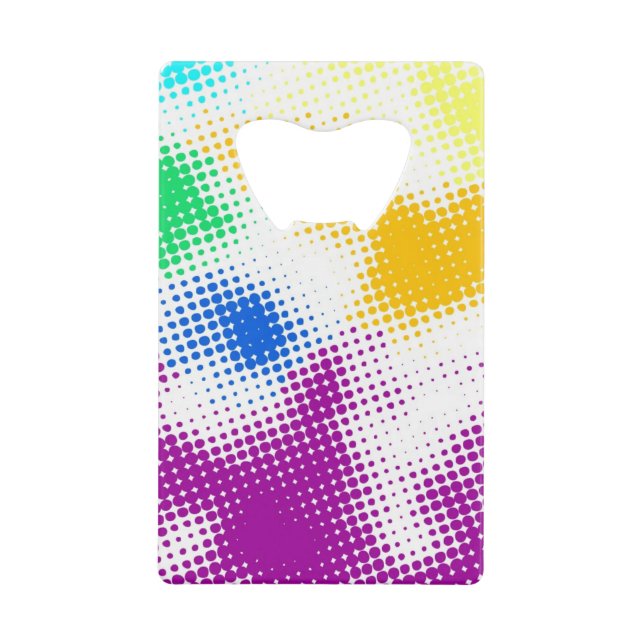 Random halftone colourful background wallet bottle opener (Front)