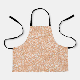 Random Leaf Mosaic Dark Orange Apron