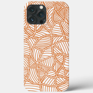 Random Leaf Mosaic Dark Orange iPhone 13 Pro Max Case