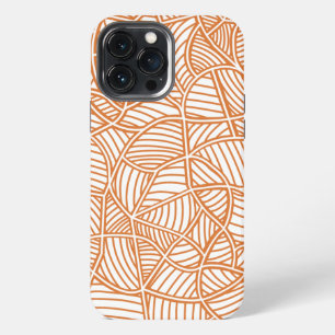Random Leaf Mosaic Dark Orange iPhone 13 Pro Max Case