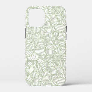 Random Leaf Mosaic Pale Green iPhone 12 Mini Case