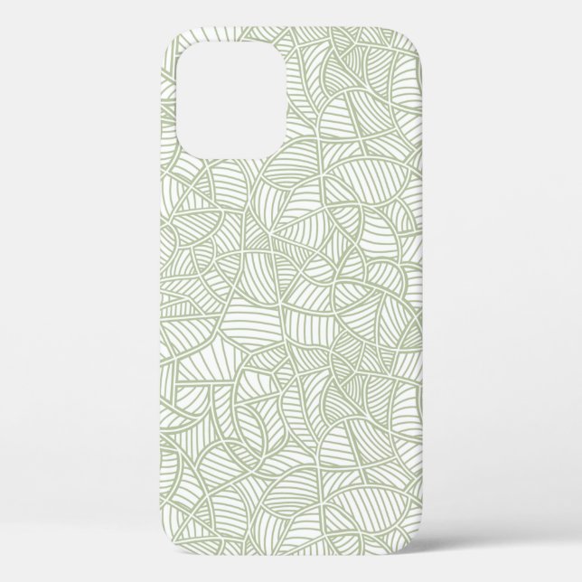 Random Leaf Mosaic Pale Green Case-Mate iPhone Case (Back)