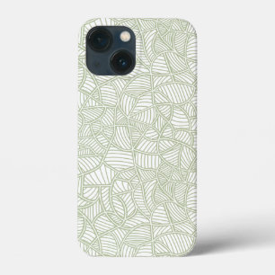 Random Leaf Mosaic Pale Green iPhone 13 Mini Case