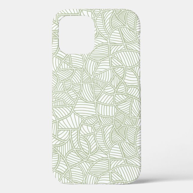 Random Leaf Mosaic Pale Green Case-Mate iPhone Case (Back)