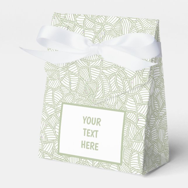 Random Leaf Mosaic Pale Green Favor Box (Front Side)