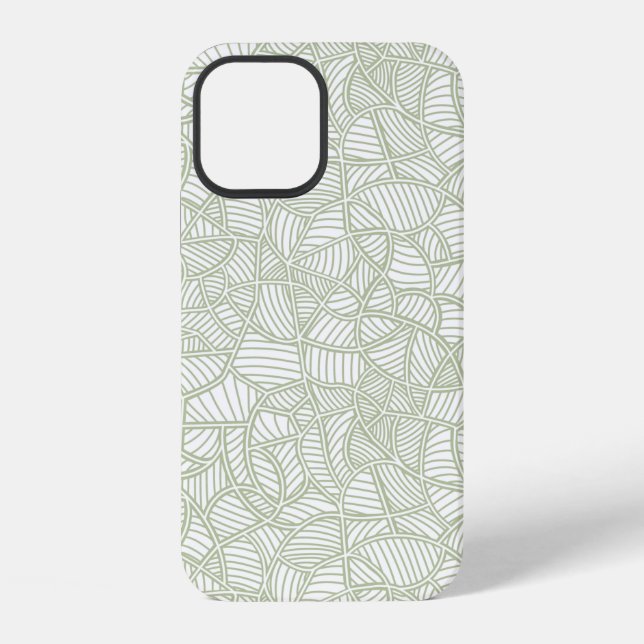 Random Leaf Mosaic Pale Green iPhone Case (Back)