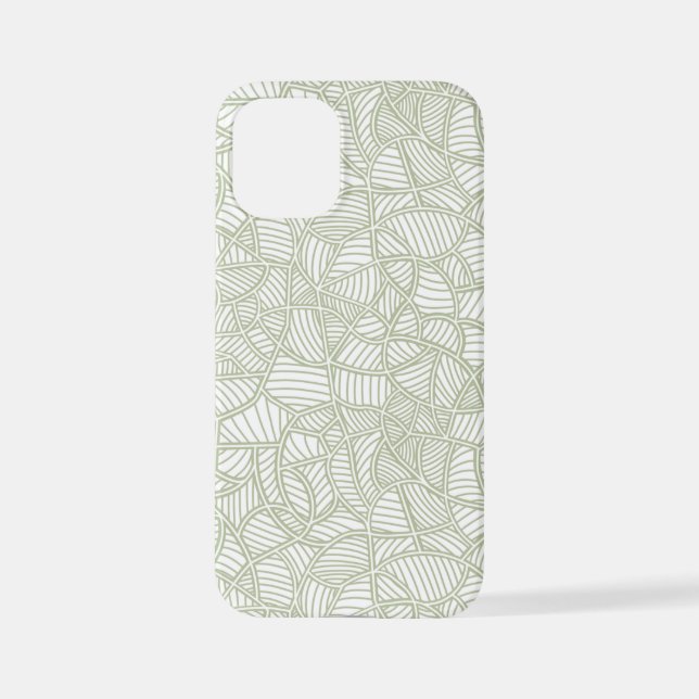 Random Leaf Mosaic Pale Green iPhone Case (Back)