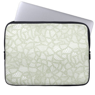 Random Leaf Mosaic Pale Green Laptop Sleeve