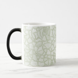 Random Leaf Mosaic Pale Green Magic Mug