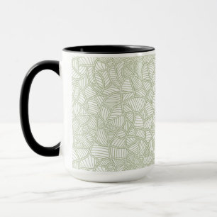 Random Leaf Mosaic Pale Green Mug