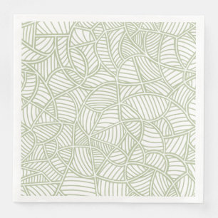 Random Leaf Mosaic Pale Green Napkin
