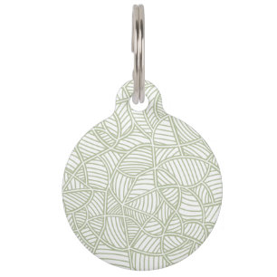 Random Leaf Mosaic Pale Green Pet Tag